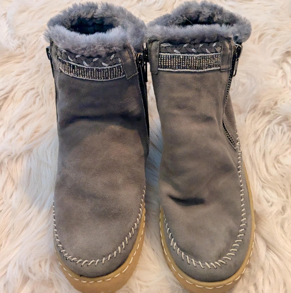 Laid Back London Setsu Crochet Winter Boots Side Zip Boots Size 8 EUR 39 - Picture 7 of 13